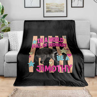 In A World Full Of Ordinary Be A Jimothy Preppy Style Throw Blanket Cute Y2K Pop Seattle Raccoon Legend Graphic