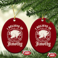 I Believe In Jimothy the Seattle Raccoon Ceramic Ornament Flaming Circle Vintage Feral Legend Trash Panda Supporter