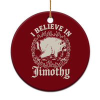 I Believe In Jimothy the Seattle Raccoon Ceramic Ornament Flaming Circle Vintage Feral Legend Trash Panda Supporter