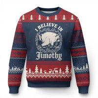 I Believe In Jimothy the Seattle Raccoon Ugly Christmas Sweater Flaming Circle Vintage Feral Legend Trash Panda Supporter