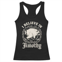 I Believe In Jimothy the Seattle Raccoon Racerback Tank Top Flaming Circle Vintage Feral Legend Trash Panda Supporter