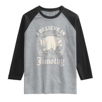 I Believe In Jimothy the Seattle Raccoon Raglan Shirt Flaming Circle Vintage Feral Legend Trash Panda Supporter