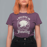 I Believe In Jimothy the Seattle Raccoon T Shirt For Women Flaming Circle Vintage Feral Legend Trash Panda Supporter