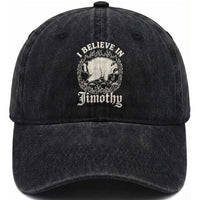 I Believe In Jimothy the Seattle Raccoon Washed Cotton Baseball Cap Flaming Circle Vintage Feral Legend Trash Panda Supporter
