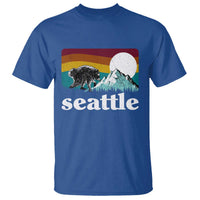 Seattle WA Mountains Jimothy the Raccoon Graphic T Shirt Retro Vintage Sunset Viral Trash Panda Feral Legend