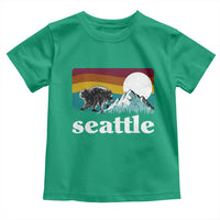 Seattle WA Mountains Jimothy the Raccoon Graphic Toddler T Shirt Retro Vintage Sunset Viral Trash Panda Feral Legend
