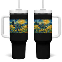 Jimothy Viral Seattle Raccoon Starry Night Style Graphic Tumbler With Handle Trash Panda Feral Legend Supporter