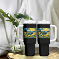 Jimothy Viral Seattle Raccoon Starry Night Style Graphic Tumbler With Handle Trash Panda Feral Legend Supporter