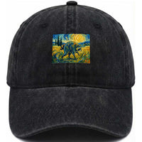 Jimothy Viral Seattle Raccoon Starry Night Style Graphic Washed Cotton Baseball Cap Trash Panda Feral Legend Supporter