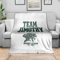 Team Jimothy Night Crew Est 2026 Viral Seattle Raccoon Throw Blanket Feral Legend Trash Panda Vintage Athletic Style Graphic