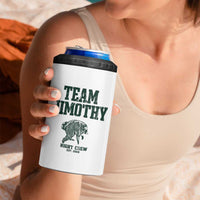 Team Jimothy Night Crew Est 2026 Viral Seattle Raccoon 4 in 1 Can Cooler Tumbler Feral Legend Trash Panda Vintage Athletic Style Graphic