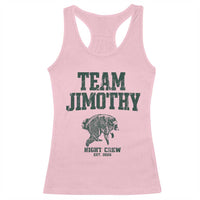 Team Jimothy Night Crew Est 2026 Viral Seattle Raccoon Racerback Tank Top Feral Legend Trash Panda Vintage Athletic Style Graphic