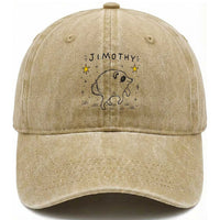 Cute Doodle Starry Jimothy the Raccoon Graphic Washed Cotton Baseball Cap Viral Seattle Trash Panda