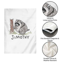 Jimothy Funny Viral Seattle Raccoon Crayon Drawing Graphic Garden Flag Trash Panda Feral Legend Supporter