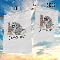 Jimothy Funny Viral Seattle Raccoon Crayon Drawing Graphic Garden Flag Trash Panda Feral Legend Supporter