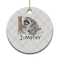 Jimothy Funny Viral Seattle Raccoon Crayon Drawing Graphic Ceramic Ornament Trash Panda Feral Legend Supporter