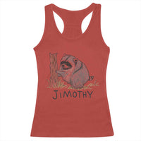 Jimothy Funny Viral Seattle Raccoon Crayon Drawing Graphic Racerback Tank Top Trash Panda Feral Legend Supporter