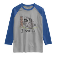Jimothy Funny Viral Seattle Raccoon Crayon Drawing Graphic Raglan Shirt Trash Panda Feral Legend Supporter