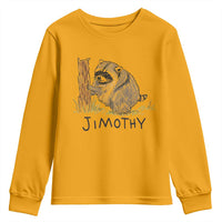 Jimothy Funny Viral Seattle Raccoon Crayon Drawing Graphic Youth Sweatshirt Trash Panda Feral Legend Supporter