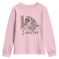 Jimothy Funny Viral Seattle Raccoon Crayon Drawing Graphic Youth Sweatshirt Trash Panda Feral Legend Supporter