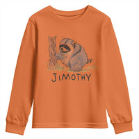 Jimothy Funny Viral Seattle Raccoon Crayon Drawing Graphic Youth Sweatshirt Trash Panda Feral Legend Supporter