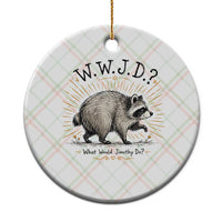 What Would Jimothy Do WWJD Funny Parody Ceramic Ornament Viral Seattle Raccoon Meme Feral Legend Humor