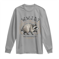 What Would Jimothy Do WWJD Funny Parody Long Sleeve Shirt Viral Seattle Raccoon Meme Feral Legend Humor