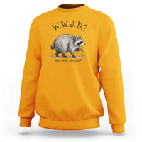 What Would Jimothy Do WWJD Funny Parody Sweatshirt Viral Seattle Raccoon Meme Feral Legend Humor