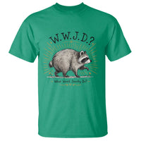 What Would Jimothy Do WWJD Funny Parody T Shirt Viral Seattle Raccoon Meme Feral Legend Humor