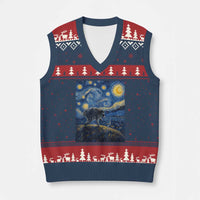 Jimothy Seattle Raccoon Starry Night Parody Graphic V-Neck Knit Sweater Vest Trash Panda Feral Legend Supporter