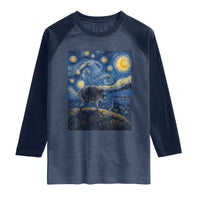 Jimothy Seattle Raccoon Starry Night Parody Graphic Raglan Shirt Trash Panda Feral Legend Supporter