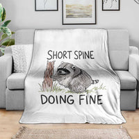 Jimothy Short Spine Doing Fine Inspirational Throw Blanket Viral Seattle Raccoon Crayon Drawing Graphic