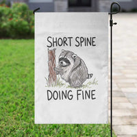 Jimothy Short Spine Doing Fine Inspirational Garden Flag Viral Seattle Raccoon Crayon Drawing Graphic
