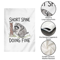 Jimothy Short Spine Doing Fine Inspirational Garden Flag Viral Seattle Raccoon Crayon Drawing Graphic