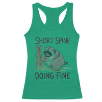 Jimothy Short Spine Doing Fine Inspirational Racerback Tank Top Viral Seattle Raccoon Crayon Drawing Graphic