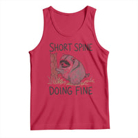 Jimothy Short Spine Doing Fine Inspirational Tank Top Viral Seattle Raccoon Crayon Drawing Graphic