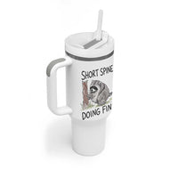 Jimothy Short Spine Doing Fine Inspirational Tumbler With Handle Viral Seattle Raccoon Crayon Drawing Graphic