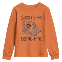 Jimothy Short Spine Doing Fine Inspirational Youth Sweatshirt Viral Seattle Raccoon Crayon Drawing Graphic