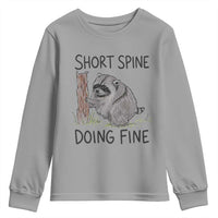 Jimothy Short Spine Doing Fine Inspirational Youth Sweatshirt Viral Seattle Raccoon Crayon Drawing Graphic