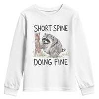 Jimothy Short Spine Doing Fine Inspirational Youth Sweatshirt Viral Seattle Raccoon Crayon Drawing Graphic