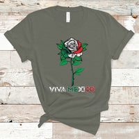 Mexican Independence Day T Shirt Viva Mexico Flag Rose Latino Hispanic Pride - Wonder Print Shop