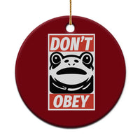 Don't Obey Portland Frog Ceramic Ornament Protest Parody Poster Graphic - Wonder Print Shop