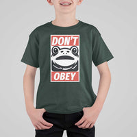 Don't Obey Portland Frog T Shirt For Kid Protest Parody Poster Graphic - Wonder Print Shop