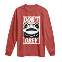 Don't Obey Portland Frog Long Sleeve Shirt Protest Parody Poster Graphic - Wonder Print Shop