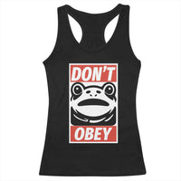 Don't Obey Portland Frog Racerback Tank Top Protest Parody Poster Graphic - Wonder Print Shop