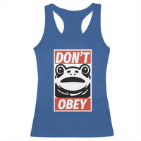 Don't Obey Portland Frog Racerback Tank Top Protest Parody Poster Graphic - Wonder Print Shop