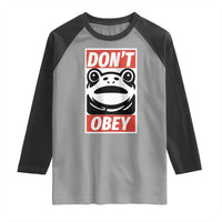 Don't Obey Portland Frog Raglan Shirt Protest Parody Poster Graphic - Wonder Print Shop