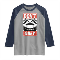Don't Obey Portland Frog Raglan Shirt Protest Parody Poster Graphic - Wonder Print Shop