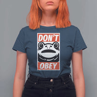 Don't Obey Portland Frog T Shirt For Women Protest Parody Poster Graphic - Wonder Print Shop