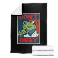 Don't Obey Portland Frog Throw Blanket Frogs Protest Activism Hope Style Poster Graphic - Wonder Print Shop